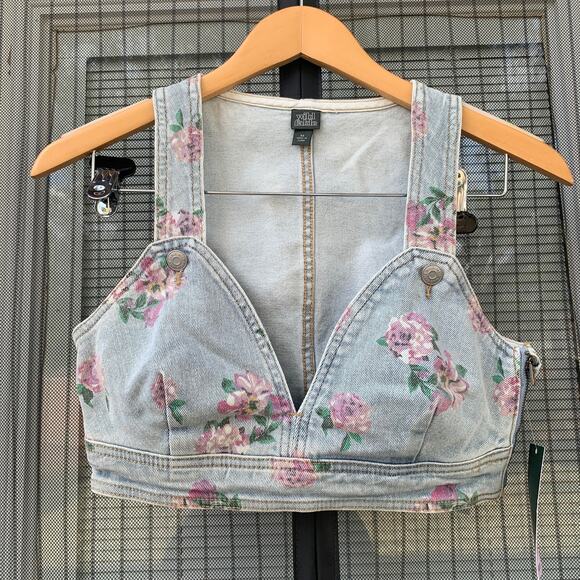 Wild Fable Women’s Denim Cropped-Top Size XS NWT - Picture 1 of 6